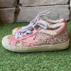 Golden Goose Girl's Super-Star Glitter Leather Sneakers